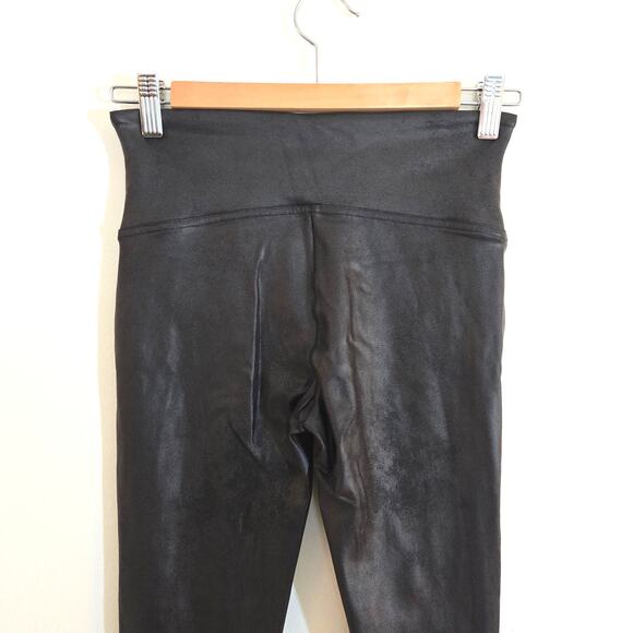 SPANX Faux Leather High-Waisted Leggings Black Medium Petite - Picture 3 of 8